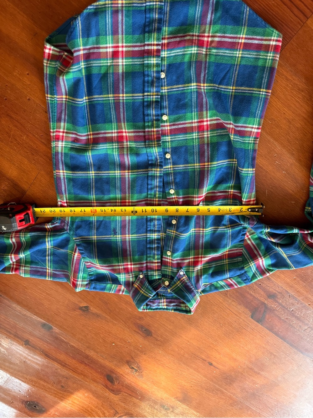 Ralph Lauren Green Multi Plaid Flannel Shirt - Custom Fit size small - Picture 5 of 9